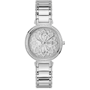 Buy Shop Guess Lily Quartz Silver Dial Silver Steel Strap Watch For Women - GW0528L1 USA Online