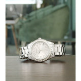 Buy Shop Guess Sparkler Diamonds Silver Dial Silver Steel Strap Watch for Women - GW0111L1 USA Online