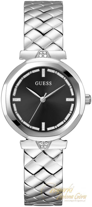 Buy Shop Guess Rumour Quartz Black Dial Silver Steel Strap Watch For Women - GW0613L1 USA Online