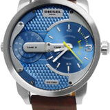Buy Shop Diesel Mini Daddy LIght Blue Dial Brown Leather Strap Watch For Men - DZ7321 USA Online