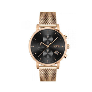 Buy Shop Hugo Boss Integrity Black Dial Gold Mesh Bracelet Watch for Men - 1513808 USA Online