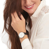 Buy Shop Fossil Jacqueline Quartz White Dial Black Leather Strap Watch for Women - ES3972 USA Online