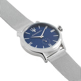 Buy Shop Maserati Epoca Blue Dial Silver Mesh Bracelet Watch For Men - R8853118006 USA Online