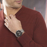 Buy Shop Tommy Hilfiger Chronograph Black Dial Silver Mesh Bracelet Watch for Men - 1791292 USA Online