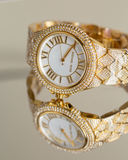 Buy Shop Michael Kors Camille Three-Hand Crystals White Dial Gold Steel Strap Watch for Women - MK4800 USA Online