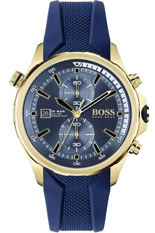 Buy Shop Hugo Boss Globetrotter Blue Dial Blue Silicone Strap Watch for Men - 1513822 USA Online