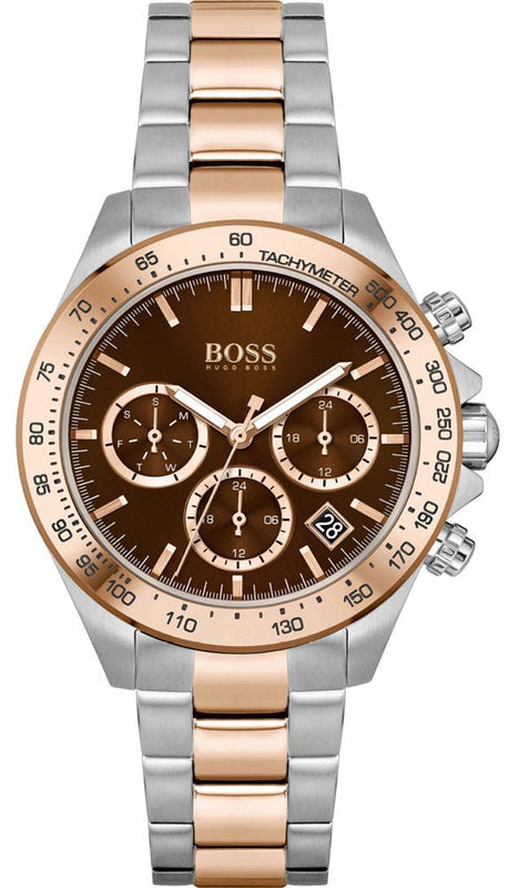 Buy Shop Hugo Boss Novia Brown Dial Two Tone Steel Strap Watch for Women - 1502617 USA Online