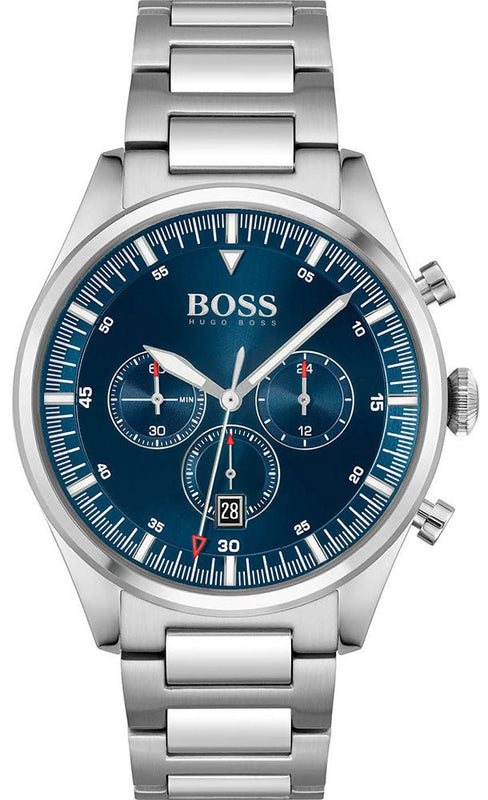 Buy Shop Hugo Boss Pioneer Blue Dial Silver Steel Strap Watch for Men - 1513867 USA Online