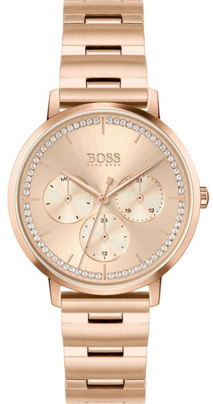 Hugo Boss Prima Gold Dial Gold Steel Strap Watch for Women - 1502571