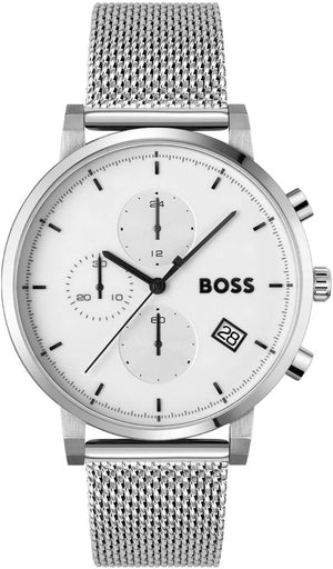 Buy Shop Hugo Boss Skymaster White Dial Silver Mesh Bracelet Watch for Men - 1513933 USA Online
