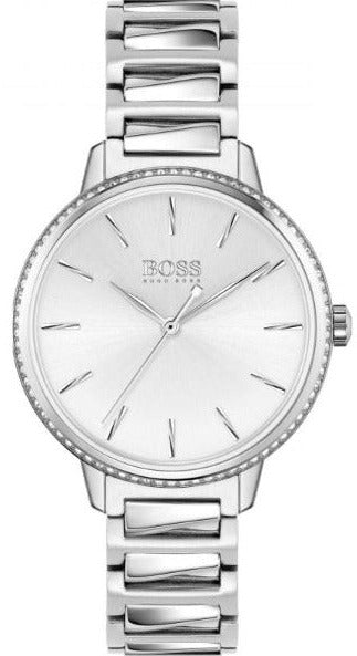 Buy Shop Hugo Boss Signature Silver Dial Silver Steel Strap Watch for Women - 1502539 USA Online