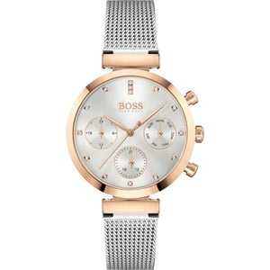 Buy Shop Hugo Boss Flawless Silver Dial Silver Mesh Bracelet Watch for Women -1502551 USA Online