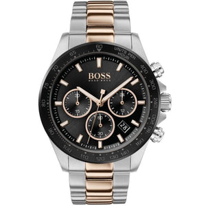 Buy Shop Hugo Boss Here Chronograph Black Dial Two Tone Steel Strap Watch for Men - 1513757 USA Online