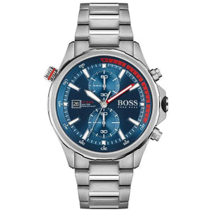 Buy Shop Hugo Boss Globetrotter Blue Dial Silver Steel Strap Watch for Men - 1513823 USA Online