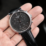 Buy Shop Tissot Carson Premium Chronograph Black Dial Black Leather Strap Watch For Men - T122.417.16.051.00 USA Online