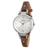 Buy Shop Fossil Georgia White Dial Brown Leather Strap Watch for Women - ES3060 USA Online