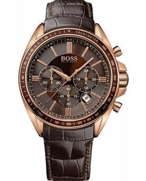Buy Shop Hugo Boss Driver Sport Chronograph Brown Dial Brown Leather Strap Watch for Men - 1513093 USA Online