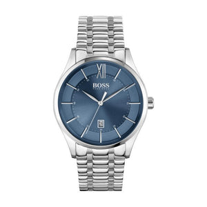 Buy Shop Hugo Boss Officer Chronograph Blue Dial Silver Steel Strap Watch for Men - 1513615 USA Online