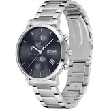 Hugo Boss Integrity Blue Dial Silver Steel Strap Watch for Men - 1513779