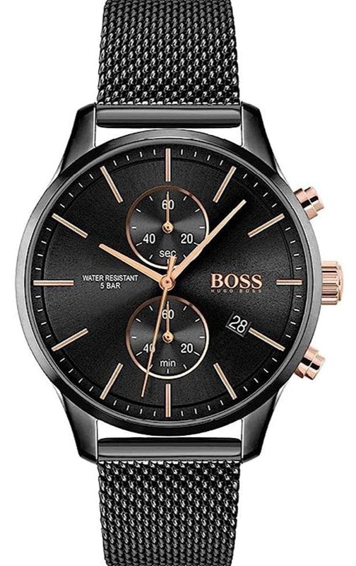 Buy Shop Hugo Boss Associate Black Dial Black Mesh Bracelet Watch for Men - 1513769 USA Online