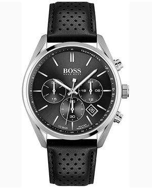 Buy Shop Hugo Boss Champion Black Dial Black Leather Strap Watch for Men - 1513816 USA Online