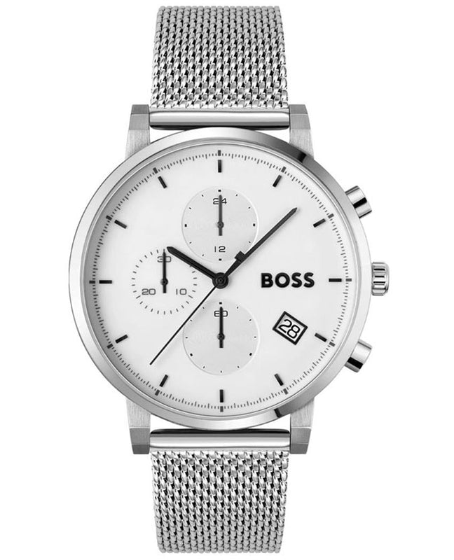Buy Shop Hugo Boss Skymaster White Dial Silver Mesh Bracelet Watch for Men - 1513933 USA Online