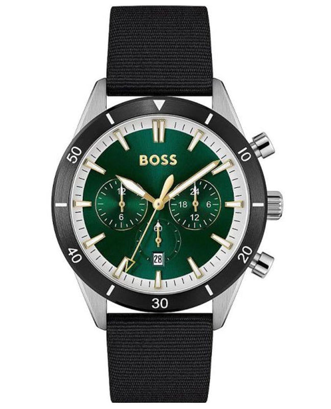 Buy Shop Hugo Boss Santiago Green Dial Black Nylon Strap Watch for Men - 1513936 USA Online