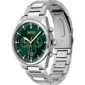 Buy Shop Hugo Boss Pioneer Green Dial Silver Steel Strap Watch for Men - 1513868 USA Online
