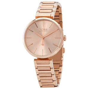 Buy Shop Hugo Boss Allusion Rose Gold Dial Rose Gold Steel Strap Watch For Women - 1502418 USA Online