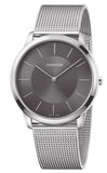 Buy Shop Calvin Klein Minimal Grey Dial Silver Mesh Bracelet Watch for Men - K3M21124 USA Online