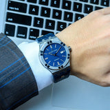 Maurice Lacroix Aikon Automatic Blue Dial Blue Leather Strap Watch For Men - AI6008-ss001-430-1