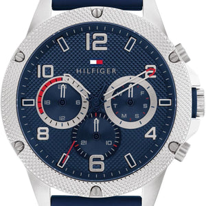 Buy Shop Tommy Hilfiger Blaze Chronograph Blue Dial Blue Rubber Strap Watch For Men - 1792027 USA Online