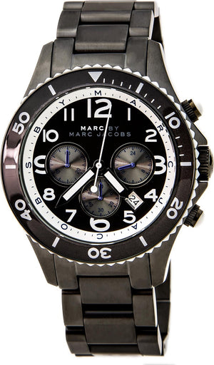 Buy Shop Marc Jacobs Rock Chronograph Limited Edition Gray Dial Gray Steel Strap Watch for Women - MBM5025 USA Online