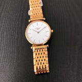 Longines La Grande Classique White Dial Rose Gold Mesh Bracelet Watch for Women - L4.209.1.92.8