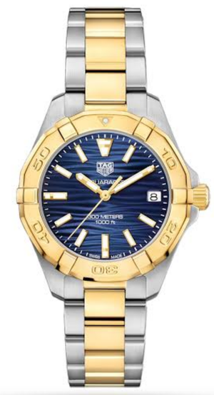 Buy Shop Tag Heuer Aquaracer Blue Dial Two Tone Steel Strap Watch for Women - WBD1325.BB0320 USA Online