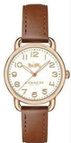 Coach Delancey Cream Dial Brown Leather Strap Watch For Women - 14502751