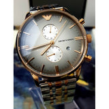 Buy Shop Emporio Armani Gianni Chronograph Grey Dial Two Tone Steel Strap Watch For Men - AR1721 USA Online