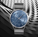 Buy Shop Hugo Boss Architectural Blue Dial Grey Steel Strap Watch for Men - 1513574 USA Online