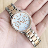Buy Shop Fossil Tailor White Dial Two Tone Steel Strap Watch for Women - ES4396 USA Online