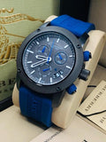 Buy Shop Burberry Sports Chronograph Black Dial Blue Rubber Strap Watch for Men - BU7714 USA Online