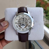 Buy Shop Fossil Grant Automatic White Dial Brown Leather Strap Watch for Men - ME3027 USA Online
