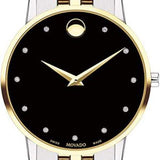 Buy Shop Movado Museum Classic Diamonds Black Dial Two Tone Steel Strap Watch for Men - 0607202 USA Online