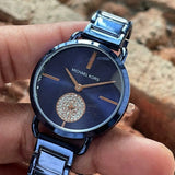 Buy Shop Michael Kors Portia Blue Dial Blue Stainless Steel Strap Watch for Women - MK3680 USA Online