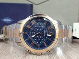 Buy Shop Fossil Grant Chronograph Blue Dial Two Tone Steel Strap Watch for Men - FS5024 USA Online
