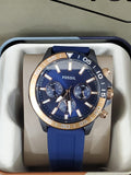 Buy Shop Fossil Bannon Multifunction Blue Dial Blue Silicone Strap Watch for Men - BQ2498 USA Online
