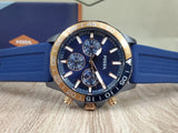 Buy Shop Fossil Bannon Multifunction Blue Dial Blue Silicone Strap Watch for Men - BQ2498 USA Online