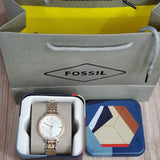 Buy Shop Fossil Jacqueline White Dial Two Tone Steel Strap Watch for Women - ES3634 USA Online