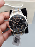 Buy Shop Emporio Armani Renato Chronograph Black Dial Two Tone Steel Strap Watch For Men - AR11165 USA Online
