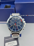 Buy Shop Tommy Hilfiger Mason Quartz Blue Dial Silver Steel Strap Watch for Men - 1791788 USA Online