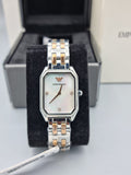 Buy Shop Emporio Armani Gianni T Bar Mother of Pearl Dial Two Tone Steel Strap Watch For Women - AR11146 USA Online